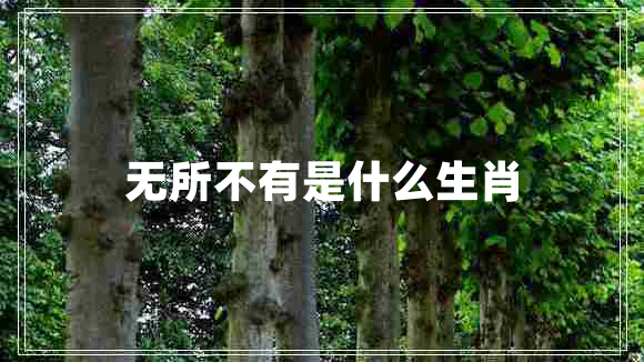 無(wú)所不有是什么生肖