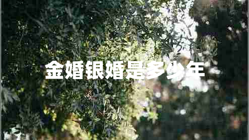 金婚銀婚是多少年