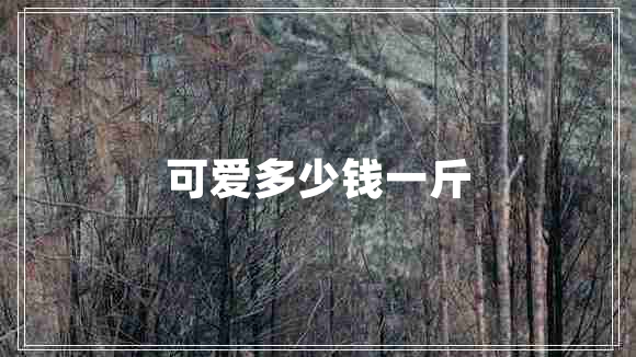 可愛(ài)多少錢(qián)一斤
