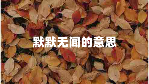 默默無(wú)聞的意思