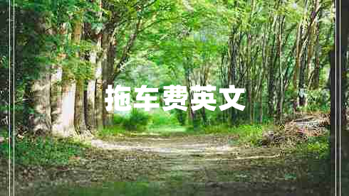 拖車(chē)費英文