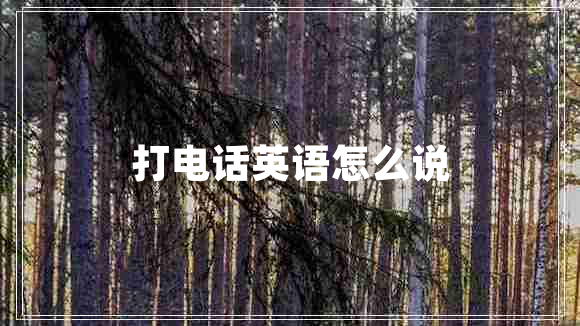 打電話(huà)英語(yǔ)怎么說(shuō)
