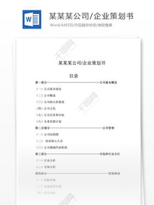 公司企業(yè)方案策劃書(shū)