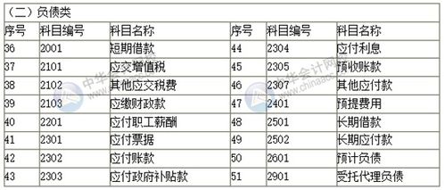 政府項目資金會計科目