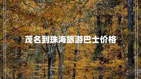茂名到珠海旅游巴士價格 茂名到珠海旅游巴士價格