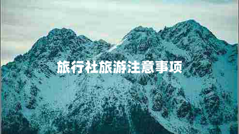 旅行社旅游注意事項