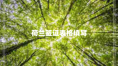 荷蘭簽證表格填寫