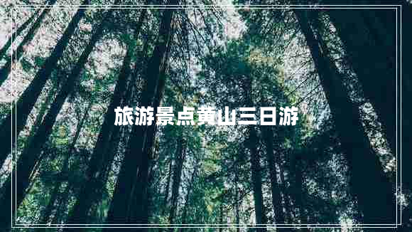 旅游景點(diǎn)黃山三日游 旅游景點(diǎn)黃山三日游