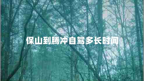 保山到騰沖自駕多長時間