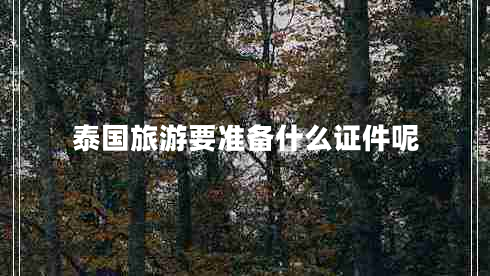 泰國旅游要準備什么證件呢