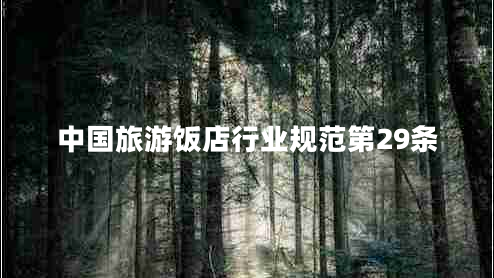 中國旅游飯店行業(yè)規范第29條