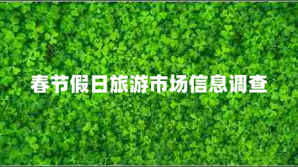 春節假日旅游市場(chǎng)信息調查
