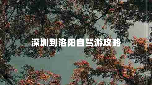深圳到洛陽(yáng)自駕游攻略