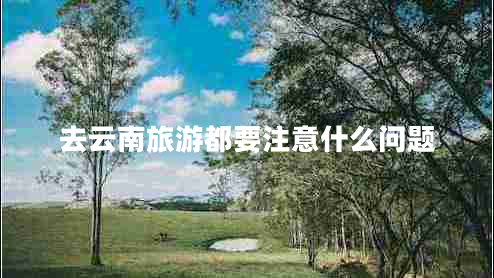 去云南旅游都要注意什么問(wèn)題