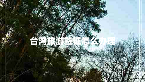 臺灣旅游簽證怎么辦理