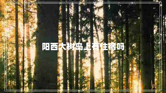 陽西大樹島上有住宿嗎