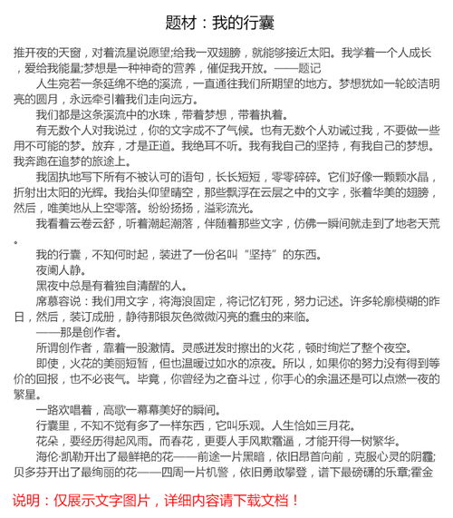 我的行囊作文開(kāi)頭結尾
