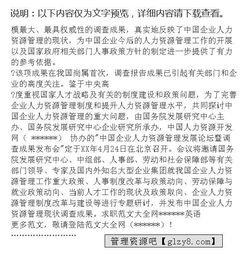 人力資源管理現狀調查報告()