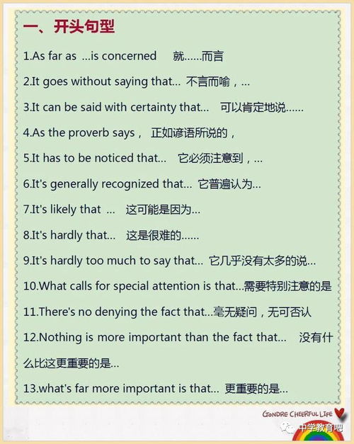 中考英語(yǔ)作文寫信開頭結(jié)尾萬(wàn)能句子