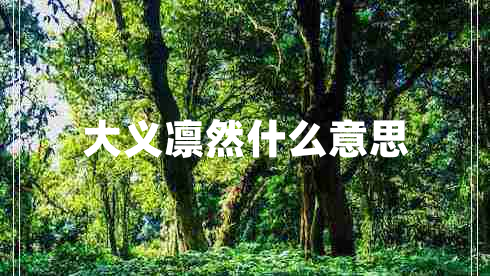 大義凜然什么意思