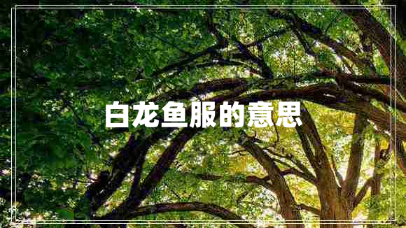 白龍魚(yú)服的意思