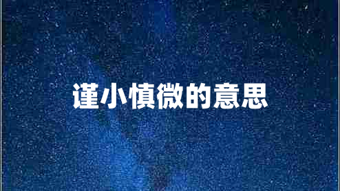 謹小慎微的意思