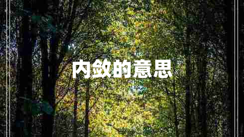 內斂的意思