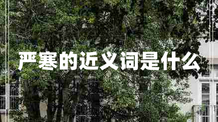 嚴寒的近義詞是什么