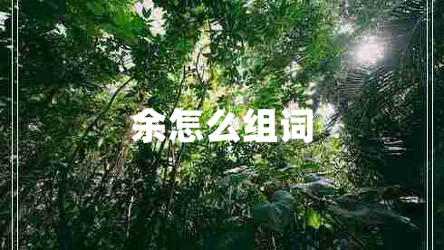余怎么組詞