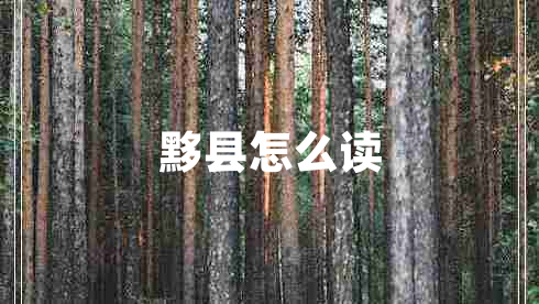 黟縣怎么讀