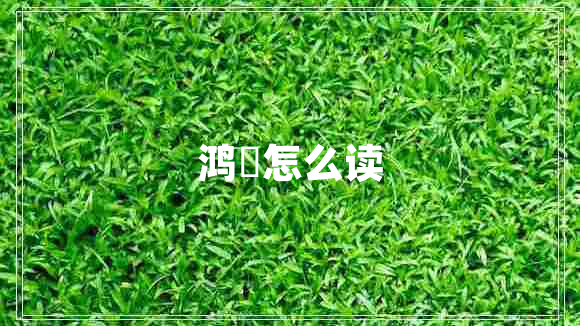 鴻燊怎么讀