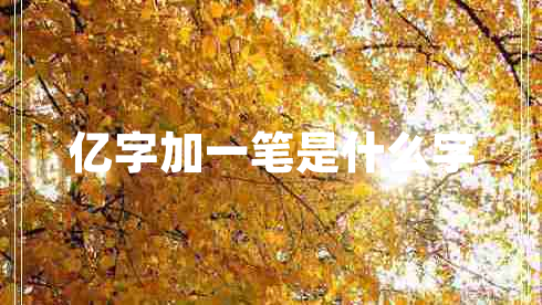 億字加一筆是什么字