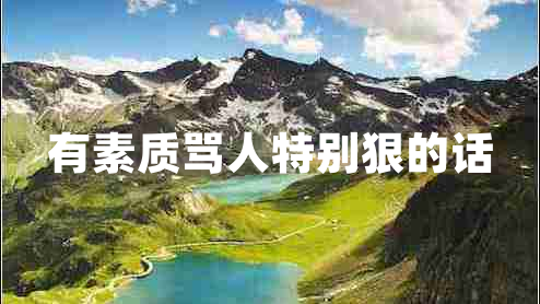 有素質罵人特別狠的話