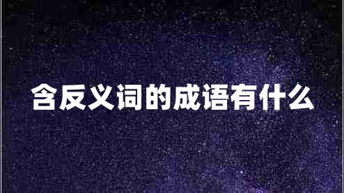 含反義詞的成語(yǔ)有什么