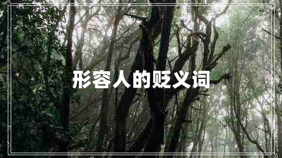 形容人的貶義詞