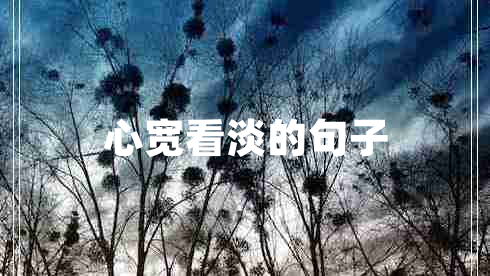 心寬看淡的句子