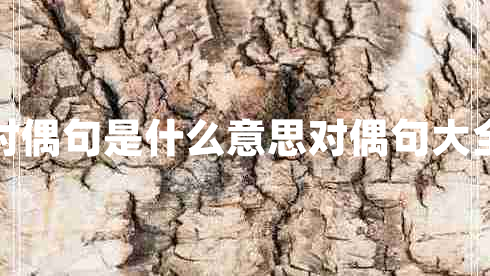 對偶句是什么意思對偶句大全