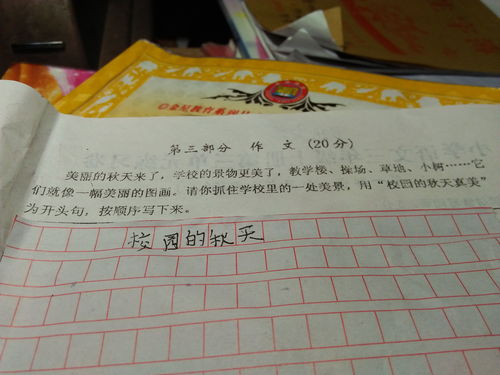 作文,描寫,秋天,校園