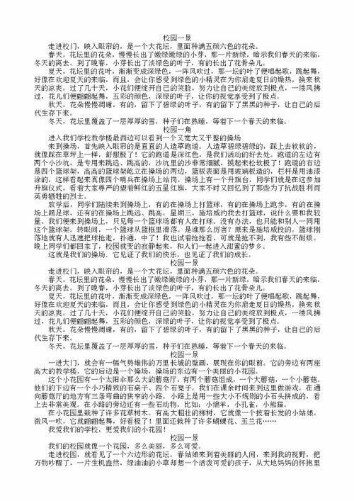 四級下冊寫(xiě)校園景色作文