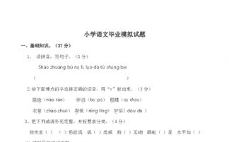 小學(xué)語(yǔ)文畢業(yè)基礎知識試題及答案