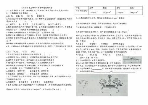 八級(jí)上冊(cè)一到六單元物理基礎(chǔ)知識(shí)